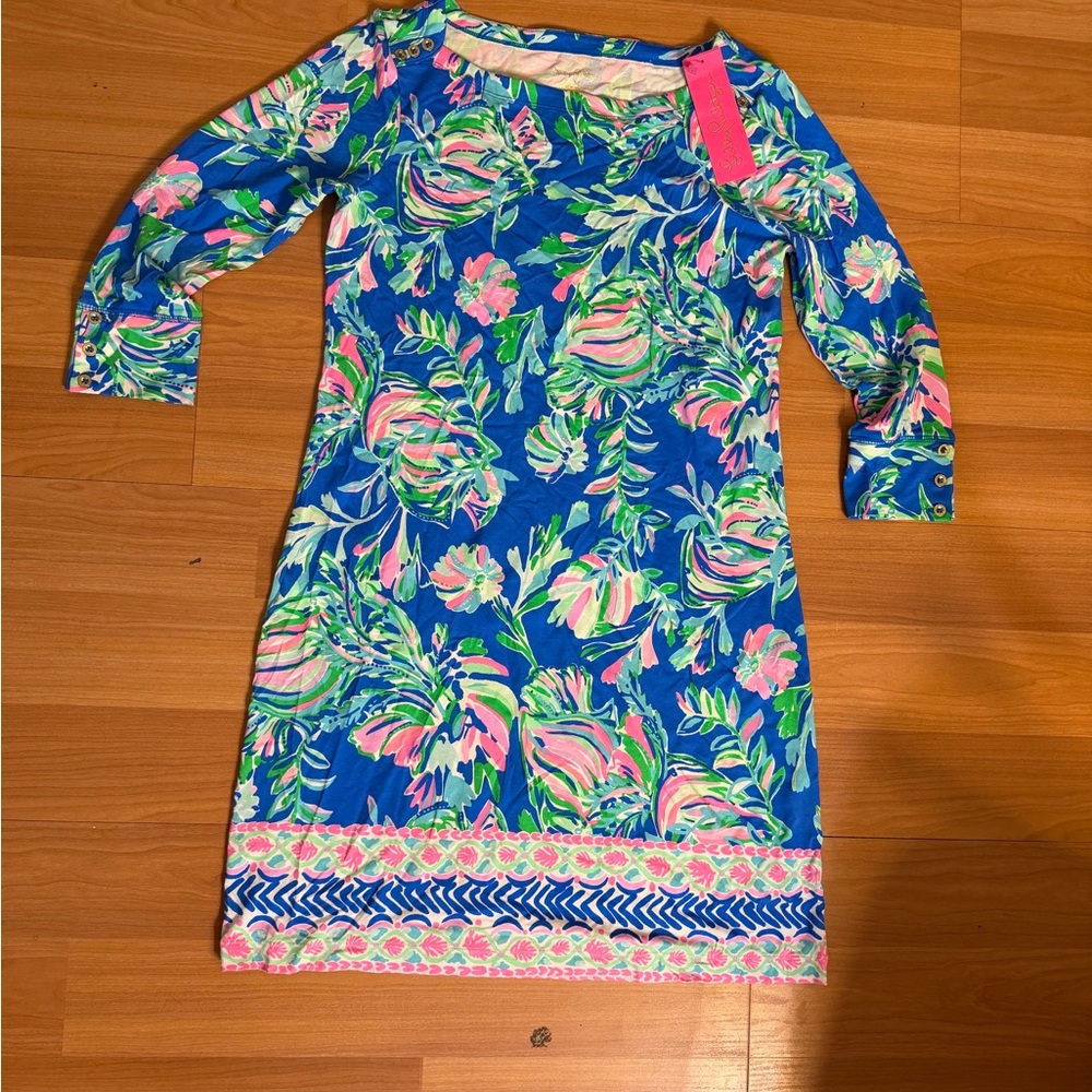 Lilly Pulitzer Blue and Pink Floral Dress